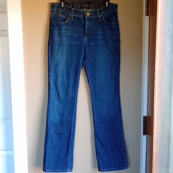 Wrangler No Gap Waistband Medium Western Bootcut Denim Jeans Cotton Blend 7/8 - Picture 1 of 11